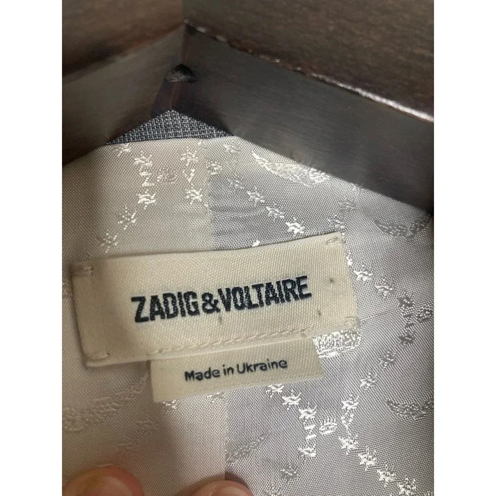 Zadig & Voltaire Viva Check virgin wool Blazer sz 10